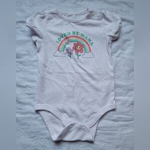 Garanimals White Bodysuit with Rainbow and Flowers